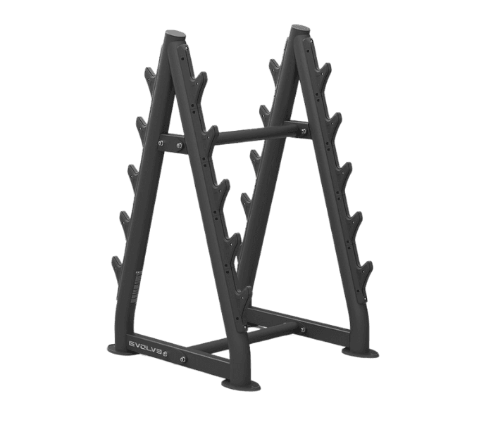 Evolve fixed weight barbell rack